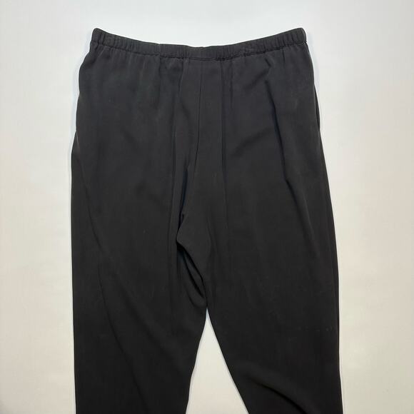 Soft Surrounding Silk Drawstring Pants Black Large Petite - Picture 7 of 7